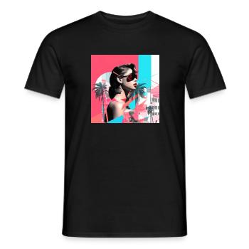 Miami Trouble - Men's T-Shirt - black - Front - AI Model Male 178 light (178cm)