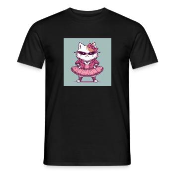 chat ballerine lunette - T-shirt homme - noir - Devant - AI Model Male 178 light (178cm)