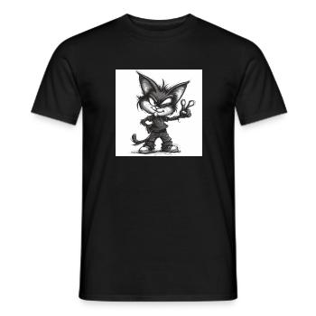 Cool Cat - Men's T-Shirt - black - Front - AI Model Male 178 light (178cm)