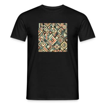 Retro abstract3 - Men's T-Shirt - black - Front - AI Model Male 178 light (178cm)