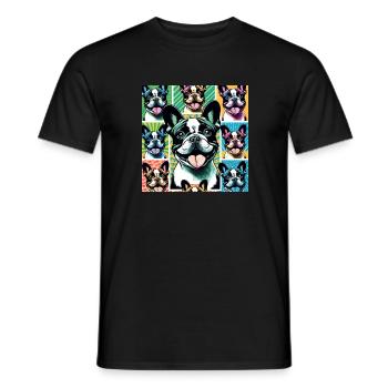 French Bulldog - Men's T-Shirt - black - Front - AI Model Male 178 light (178cm)