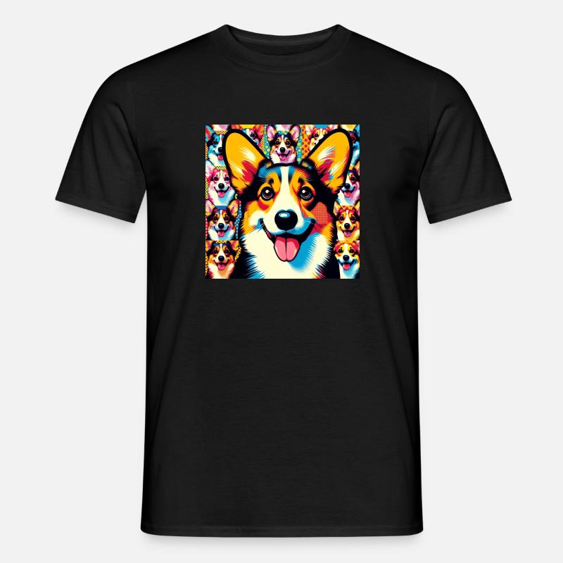 Welsh Corgi - Männer T-Shirt - Schwarz