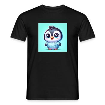 Penguins one - Men's T-Shirt - black - Front - AI Model Male 178 light (178cm)