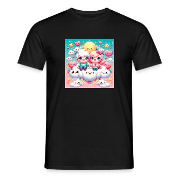 Cartoon Paar - Männer T-Shirt - Schwarz - Vorne - AI Model Male 178 light (178cm)