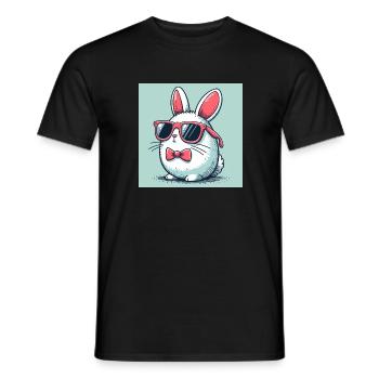 Cool easter bunny - Men's T-Shirt - black - Front - AI Model Male 178 light (178cm)