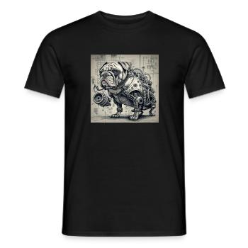 Hund Stil Cyborg Steampunk Cyberpunk Biomec - Männer T-Shirt - Schwarz - Vorne - AI Model Male 178 light (178cm)