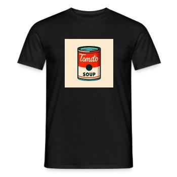 Tomato Soup Dose in Risographie - Männer T-Shirt - Schwarz - Vorne - AI Model Male 178 light (178cm)
