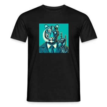 Cybertiger - Men's T-Shirt - black - Front - AI Model Male 178 light (178cm)
