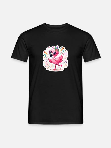 Tanzender Glücksflamingo - Männer T-Shirt - Schwarz