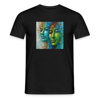 Diverse Reflections: Magnificent Faces in Color - T-shirt homme - noir - Devant - AI Model Male 178 light (178cm)