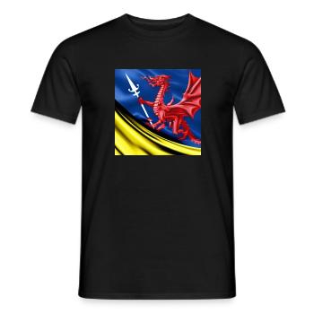 dragon flag spear - Men's T-Shirt - black - Front - AI Model Male 178 light (178cm)