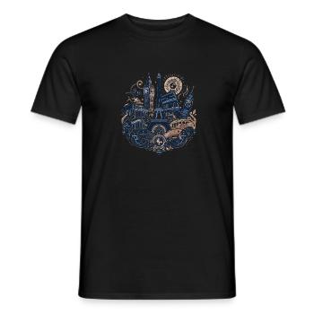 Popular European Attractions - Men's T-Shirt - black - Front - AI Model Male 178 light (178cm)