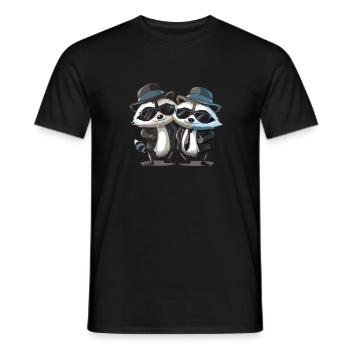 Blues Raccones - Men's T-Shirt - black - Front - AI Model Male 178 light (178cm)