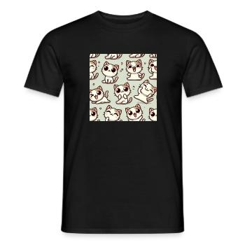 smile cat - Männer T-Shirt - Schwarz - Vorne - AI Model Male 178 light (178cm)