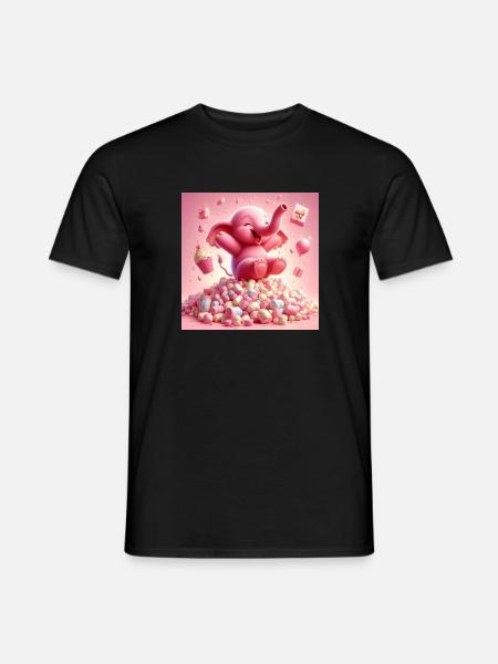 Rosa Elefant Marshmellows - Männer T-Shirt - Schwarz