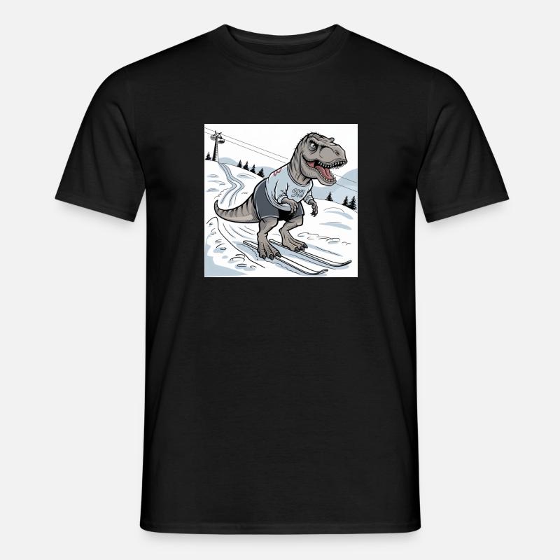 Ski-Rex, T-Rex - Männer T-Shirt - Schwarz