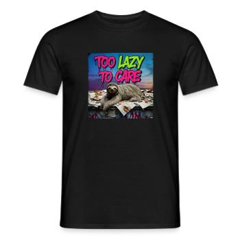 Trop paresseux, trop attentionné - T-shirt homme - noir - Devant - AI Model Male 178 light (178cm)