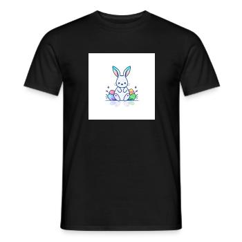 Bunte Ostern mit Hase - Männer T-Shirt - Schwarz - Vorne - AI Model Male 178 light (178cm)