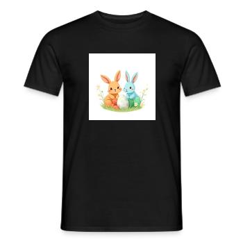 Osterhase im Glücksrausch - Männer T-Shirt - Schwarz - Vorne - AI Model Male 178 light (178cm)