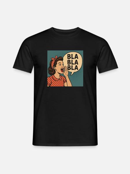 Retro Mädchen Schreien Bla Bla Bla Bla Bla Bla - Männer T-Shirt - Schwarz