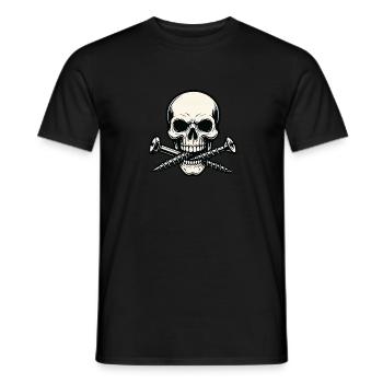 Totenkopf mit Doppelschrauben - Männer T-Shirt - Schwarz - Vorne - AI Model Male 178 light (178cm)