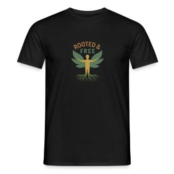 Rooted and Free - Männer T-Shirt - Schwarz - Vorne - AI Model Male 178 light (178cm)