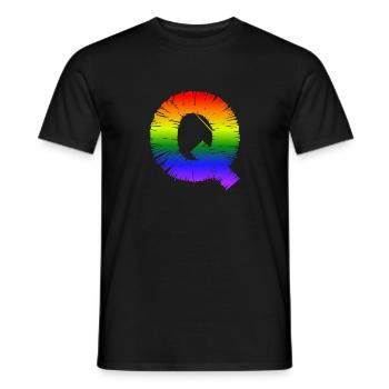 Rainbow Q - Men's T-Shirt - black - Front - AI Model Male 178 light (178cm)