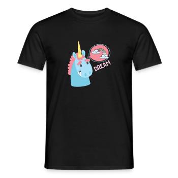 Unicorn Dream Rainbow Gift Funny - Men's T-Shirt - black - Front - AI Model Male 178 light (178cm)