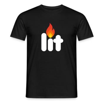lit weiß - Männer T-Shirt - Schwarz - Vorne - AI Model Male 178 light (178cm)