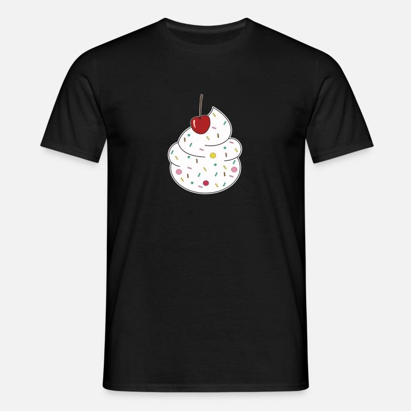 Sahne Kirsche - Männer T-Shirt - Schwarz
