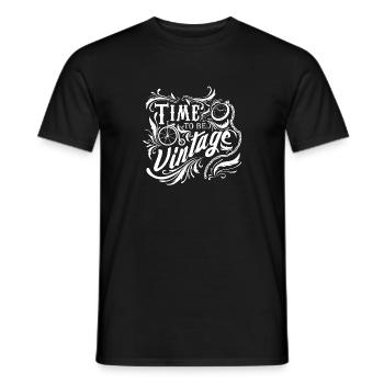 Time to be vintage - Men's T-Shirt - black - Front - AI Model Male 178 light (178cm)