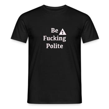 POLITE weiß - Männer T-Shirt - Schwarz - Vorne - AI Model Male 178 light (178cm)
