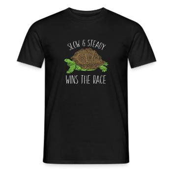 Tortue - lente-stable - victoire - course - T-shirt homme - noir - Devant - AI Model Male 178 light (178cm)