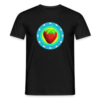 Strawberry and hearts - Men's T-Shirt - black - Front - AI Model Male 178 light (178cm)