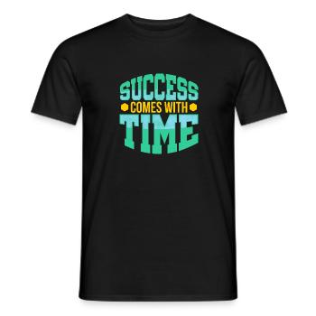 Success comes with time - Men's T-Shirt - black - Front - AI Model Male 178 light (178cm)