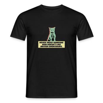 Cadeau de chaton Brit Shorthair Sweet Cat - T-shirt homme - noir - Devant - AI Model Male 178 light (178cm)