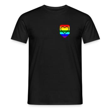 Coeur de poche poitrine LGTB Pride Gay - T-shirt homme - noir - Devant - AI Model Male 178 light (178cm)
