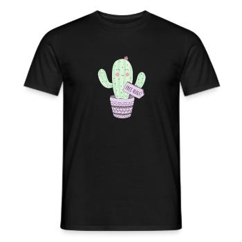 Cactus Free Hugs - Men's T-Shirt - black - Front - AI Model Male 178 light (178cm)