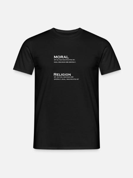 Moral vs Religion - Männer T-Shirt - Schwarz