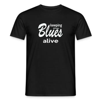 Garder le blues vivant, citation tendance - T-shirt homme - noir - Devant - AI Model Male 178 light (178cm)
