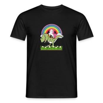 CHEMISE DE BÉBÉ DRÔLE | ENFANT DINOSAUR UNICORN - T-shirt homme - noir - Devant - AI Model Male 178 light (178cm)