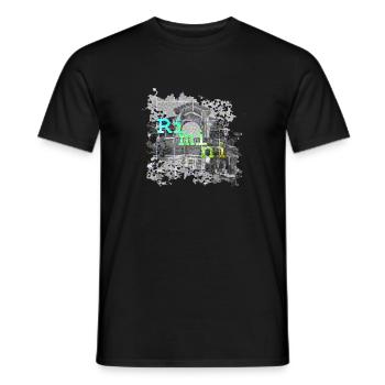 Rimini cityscape travel sea - Men's T-Shirt - black - Front - AI Model Male 178 light (178cm)