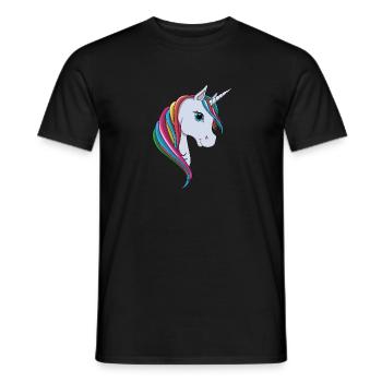 lorey.w "little unicorn", girl, schoolchild - Men's T-Shirt - black - Front - AI Model Male 178 light (178cm)