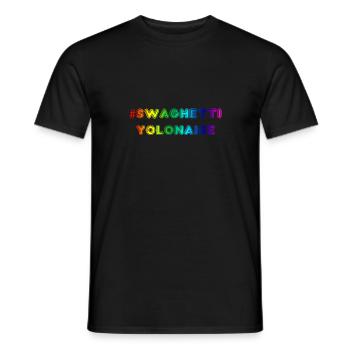 Rainbow swaghetti yolonaise - Men's T-Shirt - black - Front - AI Model Male 178 light (178cm)