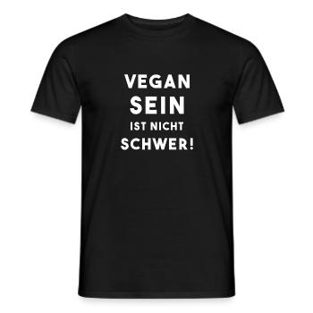 vegan is not difficult - Men's T-Shirt - black - Front - AI Model Male 178 light (178cm)