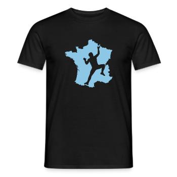 Bouldern Klettern Frankreich Landkarte Geschenk - Männer T-Shirt - Schwarz - Vorne - AI Model Male 178 light (178cm)