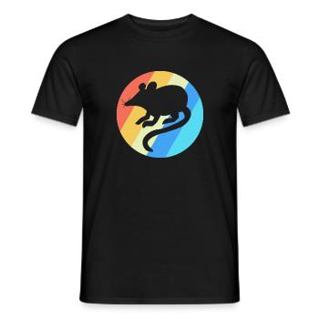Maus Retro Haustier Geschenk - Männer T-Shirt - Schwarz - Vorne - AI Model Male 178 light (178cm)