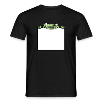 frosch schild verstecken rahmen text schreiben mau - Männer T-Shirt - Schwarz - Vorne - AI Model Male 178 light (178cm)