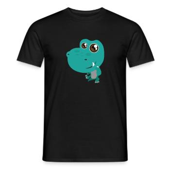 Dinosaur Tyrannosaurus Rex with teeth - Men's T-Shirt - black - Front - AI Model Male 178 light (178cm)
