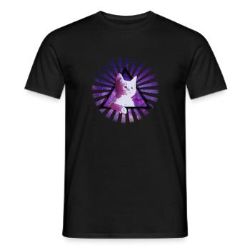 Cool Cat Space Space Cat Gift - Men's T-Shirt - black - Front - AI Model Male 178 light (178cm)
